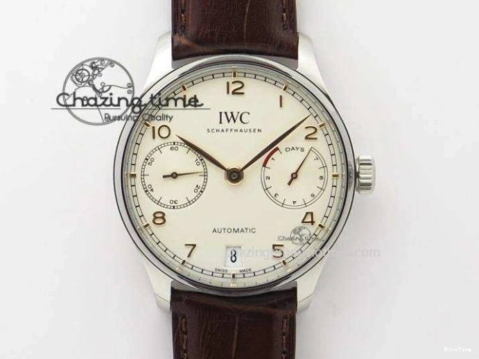 MIROTIME 0205 Practical Portuguese Real PR IW500109 ZF 1:1 Best Edition Black Dial On Black Leather Strap A52010 V 7308